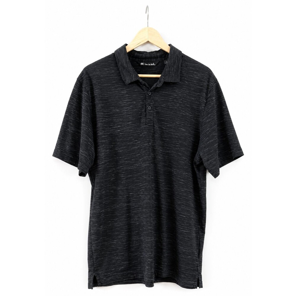 TravisMathew Flying Tortilla Polo Shirt Mens XL Heather Black White Golf Casual